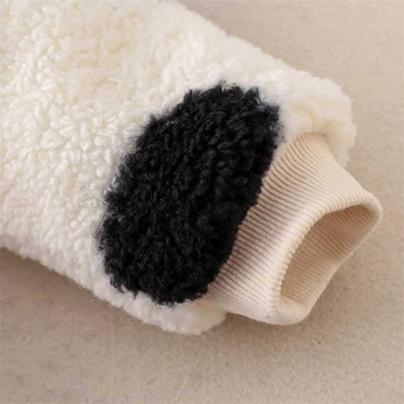 Cute Winter Baby Girls Boys Hooded Romper Plush Cow Print Zipper Jumpsuit Toddler Long Sleeve Cartoon Playsuits Party Costume C251009