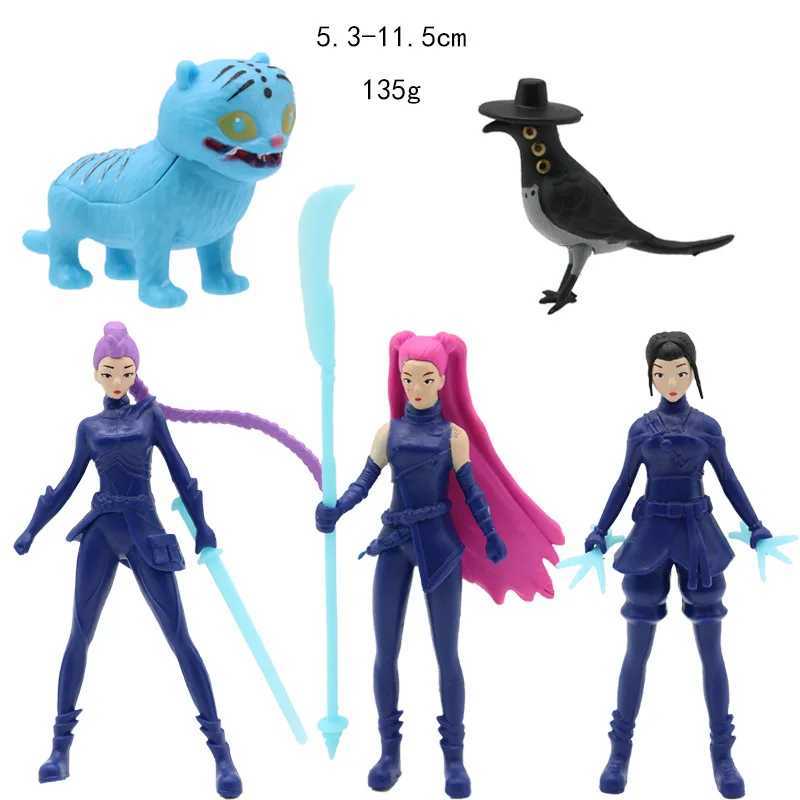 Anime 12pcs Kpop Demon Hunters Demon Hunters Figures Huntrix Figure Toy Derpys Tiger Rumi Mira Zoey Sussy Figurine Ornament Gift Z251009