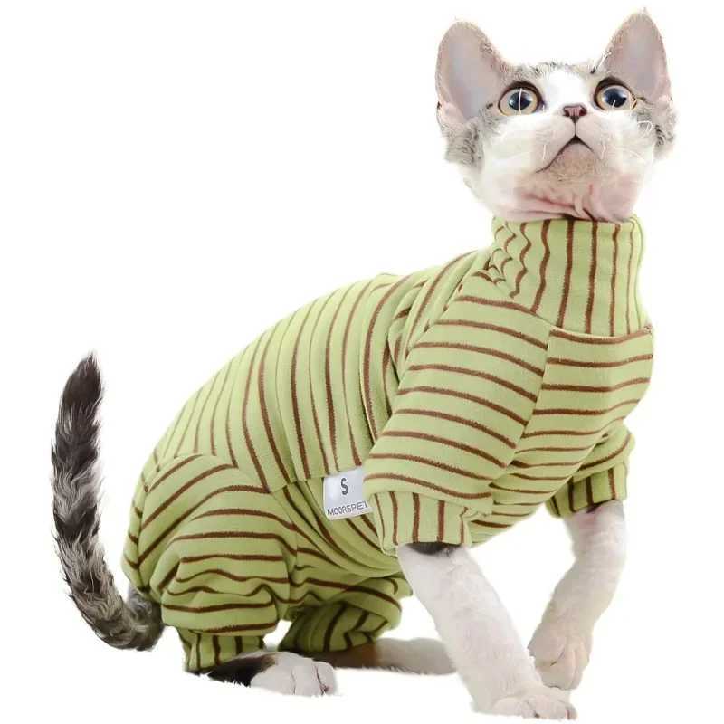 Hairless Cat Clothes Devon Sphynx Cat Stretch Velvet Belly Bottom Fourlegged Sweater Sphynx Cat Clothes C251009