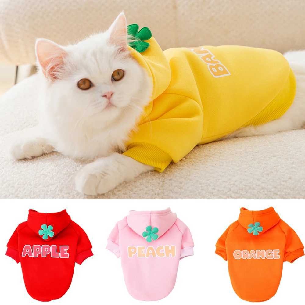 Classic Fruit Print Sphynx Cat Hoodie Sweater Autumn Winter Warm Pet Clothes for Cats Gotas Garfield Katten Dog mascotas Costume C251009