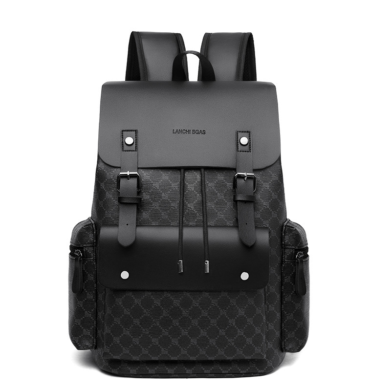Men's Plaid Designer Bag Commuter Casual Backpack Large Capacity Business Travel Luxury Bag Work Laptop Bag