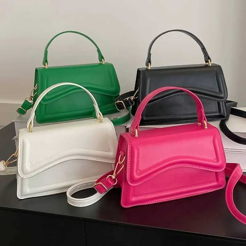 Trendy Mini Crossbody Bag Wens Top Handle Shoder Bag Solid Color Flap Square Tote Purse Stylish Synthetic Leather Handbag D251009