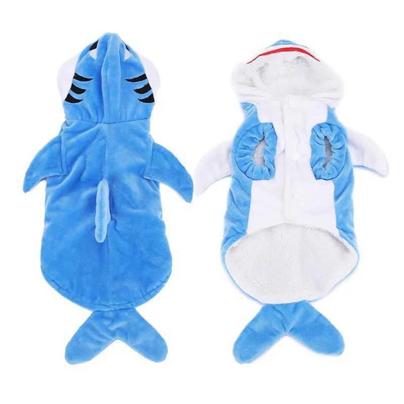 1pc Pet Products Shark Pet Clothes Winter and Autumn Warmth Halloween Universal Dog Clothes Cat Clothes Cat Supplies Blue C251009