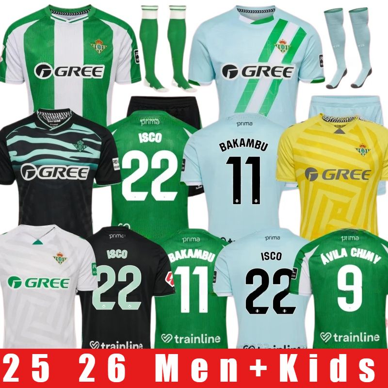 2025 2026 LO CELSO BARTRA BAKAMBU EZ ABDE MARC ROCA Football Shirts Goalkeeper ADRIAN Men Uniforms Kids Kits25 26 Real Betis Soccer Jerseys C.HERNANDEZ ISCO