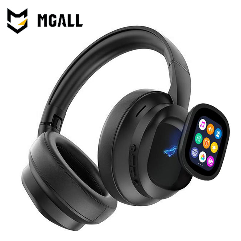 MGALL X1 Pro Wireless Bluetooth 6.0 Headphones with Detachable Full Color LCD Touch Screen, Support Customizable Screen Wallpaper, Audio Headset for M