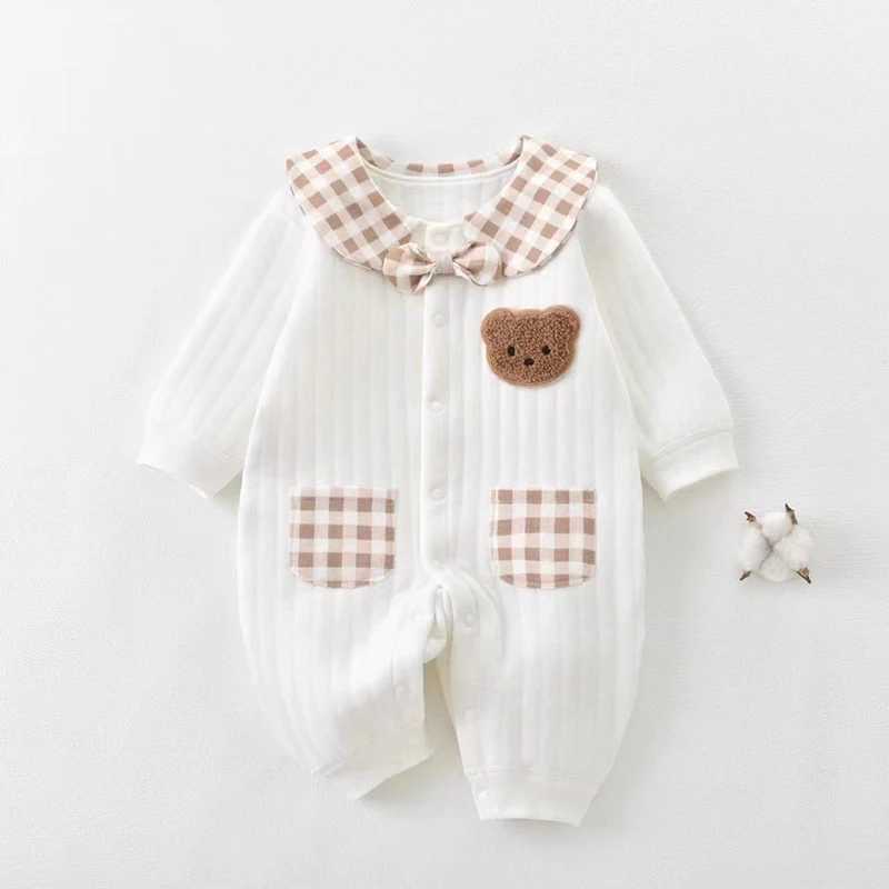 Spring Autumn Baby Warm Romper Cute Bear Infant Boy Girl Long Sleeve Outfits for Newborn Soft Cotton Kids Jumpsuit C251009