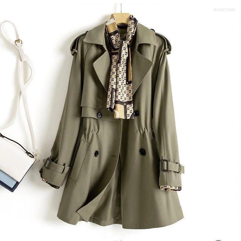 Women's Jackets Chic Women Trench Coat Casual Long Outerwear Loose Overcoat Spring Autumn Fashion Double-breasted Windbreaker Female Top