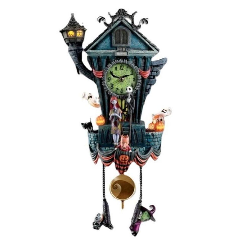 Other Home Decor Halloween Wall Clock Nightmare Cuckoo Tim Burton s The Night Mare Before Christmas Ornaments Pendulum Jack Sally 78159183l