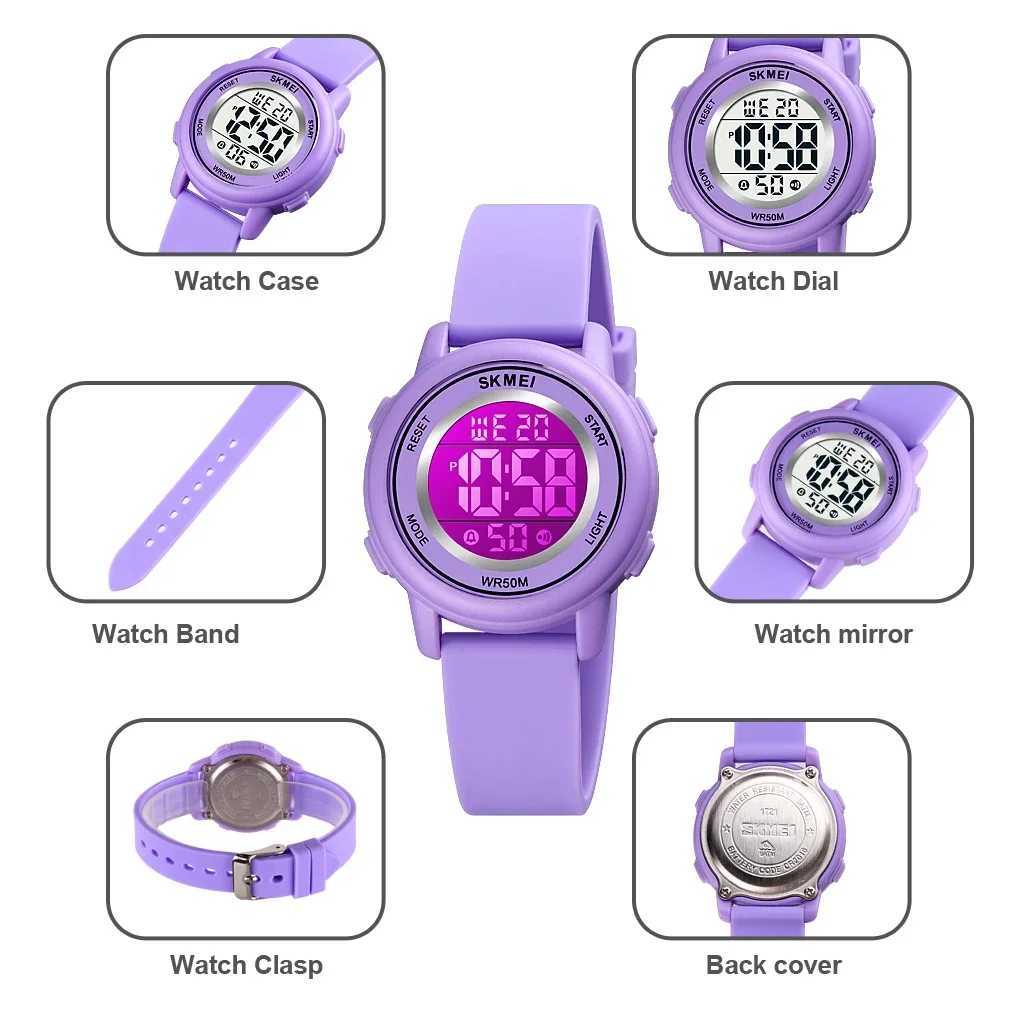 SKMEI Waterproof Alarm Kids Watches montre enfant Boys Girls Sport Kids Watch Colorful Led Children Digital Wristwatches 1721 X251009