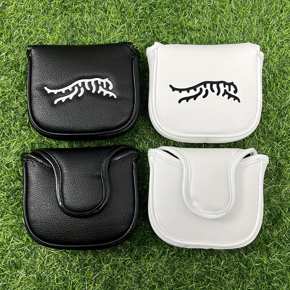 1pc Half-round Push Rod Cover Fashion Tiger Golf Club Putter Head Cover Suitable for Every Outdoor Enthusiasts Waterproof Easy To Use Magnetic Closure