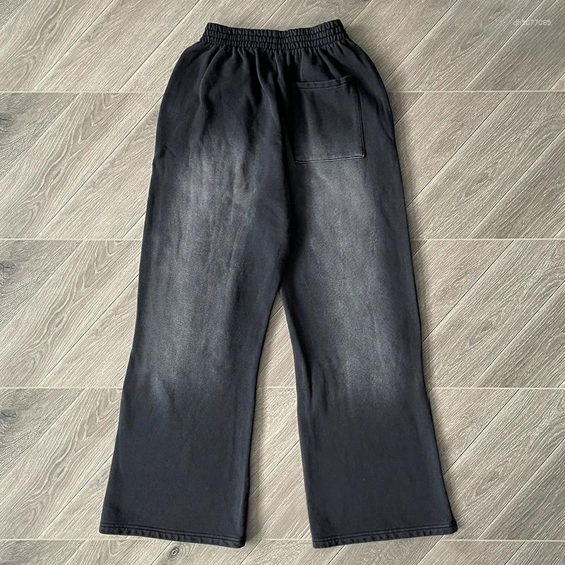 Men's Hoodies Washed Black Embroidered Hoodie Men Women Hooded Pullover