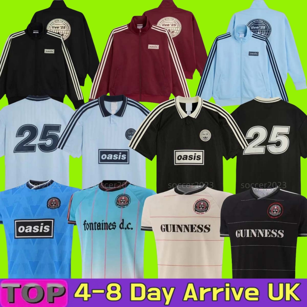 25 26 Oasis Tour Jacquard Jersey soccer maillot de foot football black Oasis Live Bohemians 2025 135th Anniversary Football Shirts Kit Fontaines OasisS