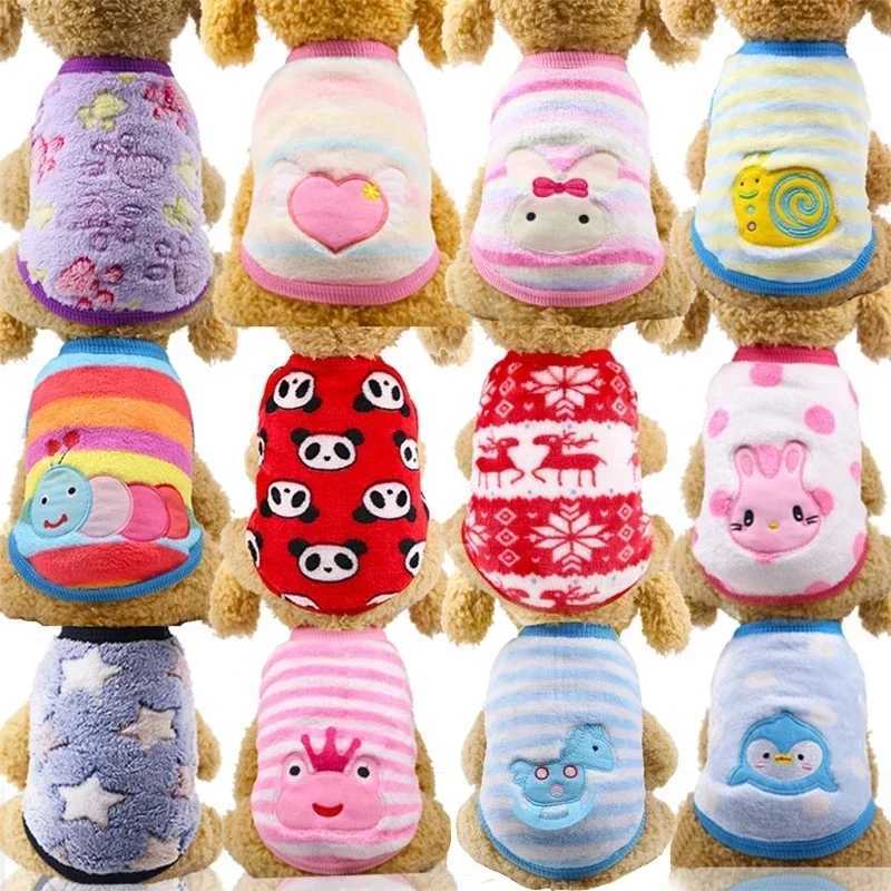 Cartoon Fleece Pet Cat Clothes Winter Warm Pet Dog Vest Puppy Cat Sweater Dog Clothes For Small Dogs Cats Coat Jacket Pet Outfit C251009