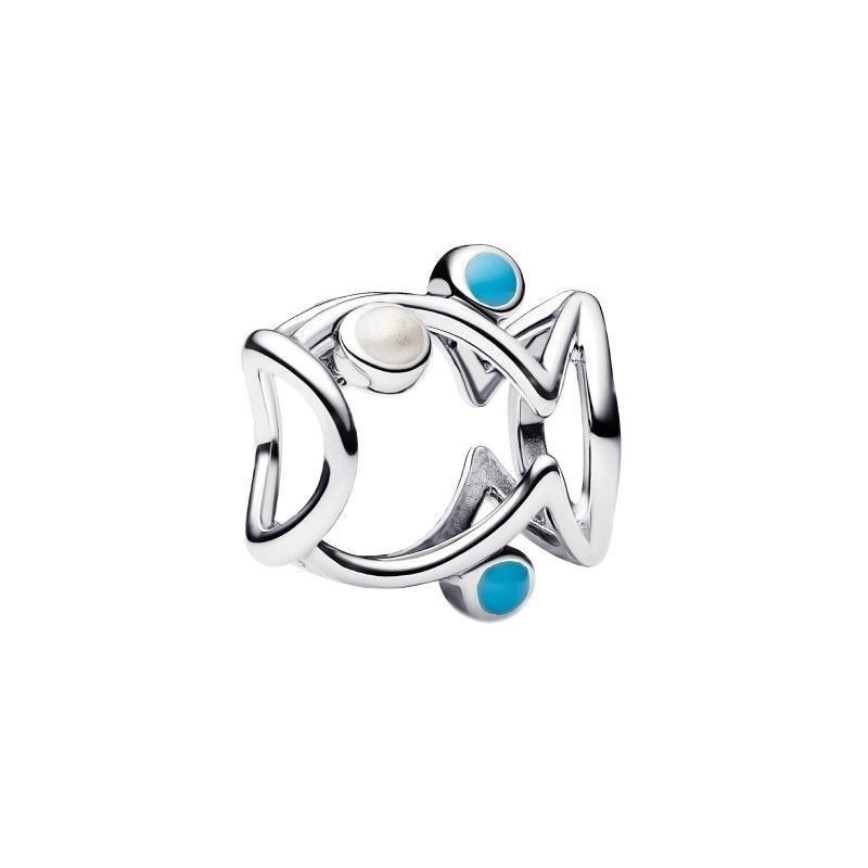 S925 Sterling Silver New Fish Dolphin Whale Starfish Ocean Pendant Beads Blue Winding Bracelet Accessories