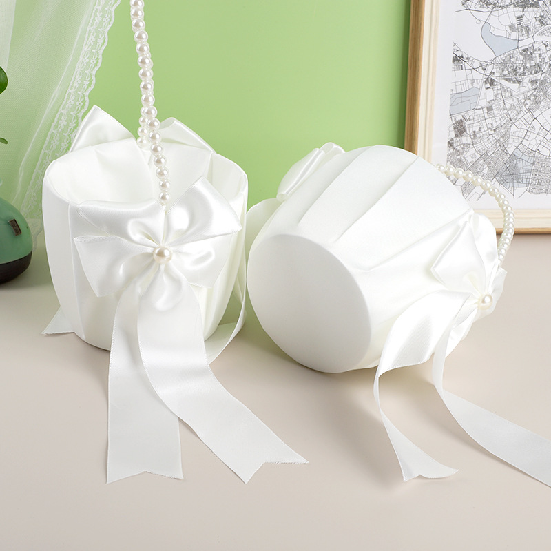 Ivory Flower Girl Basket And Ring Bearer Pillow Accessories Bride To Be Bachelorette Party Supplies Wedding Day Decor Lg0419 Youmaidress