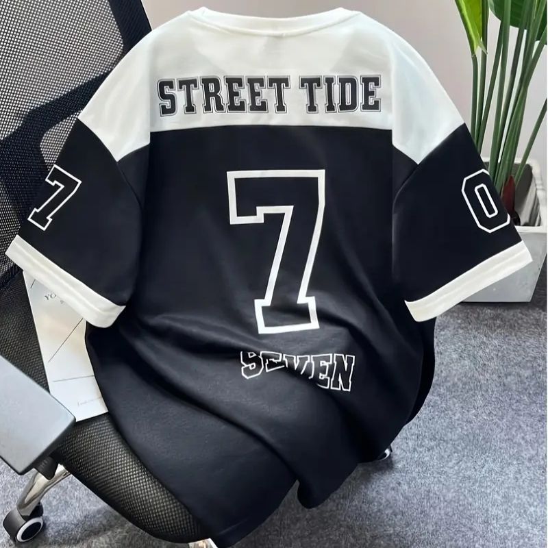 Men's Streetwear "Street Tide" Racing Graphic Oversized T-Shirt - Los Angeles-Inspired Casual Tee-32