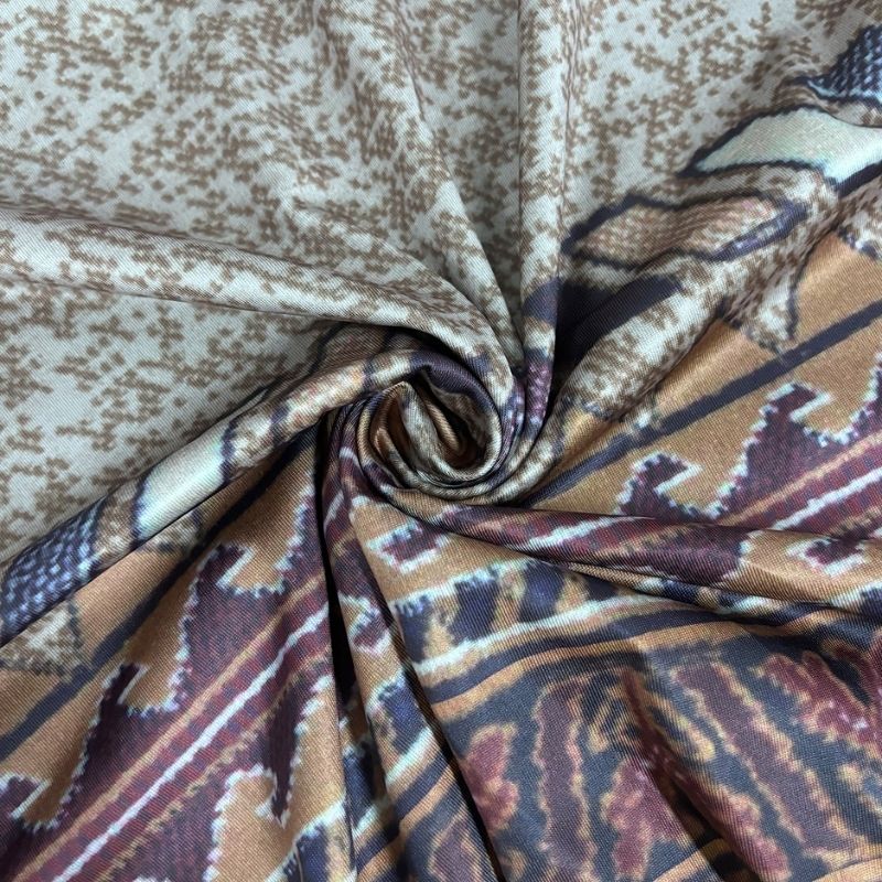 Women's Autumn Vintage Floral Print Long Sleeve Midi Dress - Versatile Casual Khaki Dress-CF40536