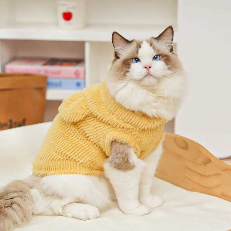 Winter Dog Cat Hooded Vest Plush Fleece Pet Clothes Cozy Warm Puppy Kitten Jacket For Cold Weather C251009