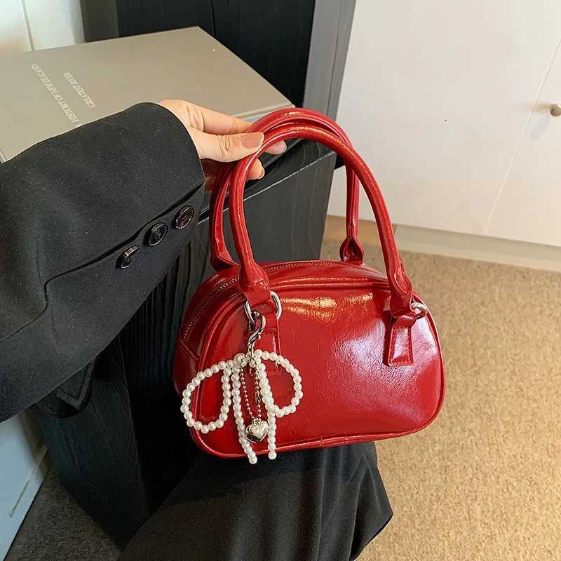 Red Wens Handbag 2025 New Summer Crossbody Bag Soft PU Leather Casual Single Oder Bag with Zipper Closure D251009