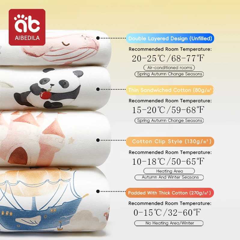 AIBEDILA Amboo Fiber Children Baby Jumpsuit Pajamas Thickening Warm Winter Clothes Toddler Sleepsack Pajamas For Girls Boys Kids C251009