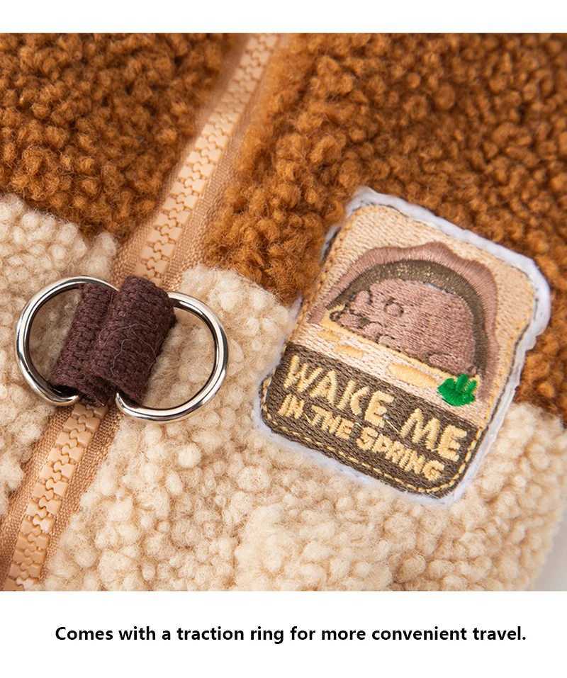 Winter Cat Vest Wool Fleece ColorBlock Cat Coat Warm Outdoor Cat Clothing with Leash Hook Pet Warm Clothes C251009