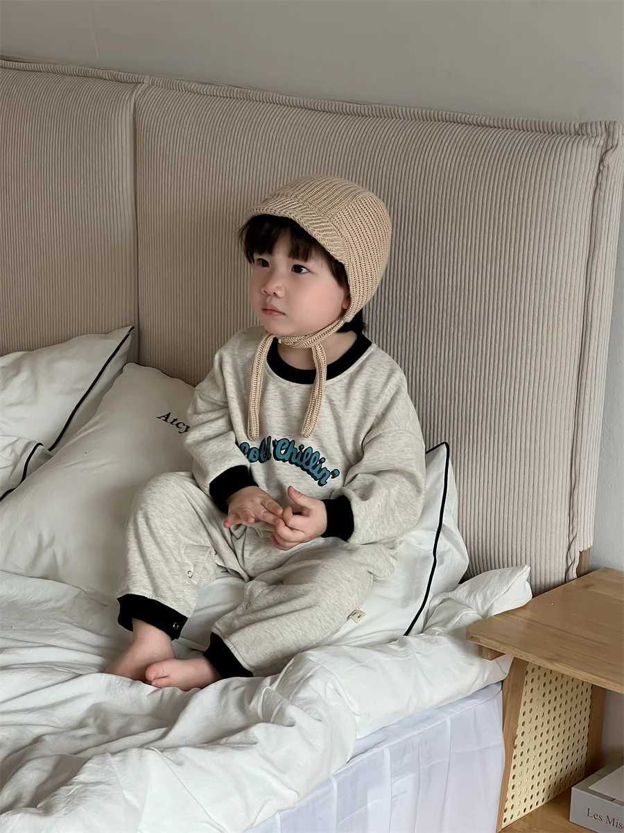 2025 Spring New Baby Long Sleeve Romper Letter Print Infant Boy Girl Casual Versatile Jumpsuit Cotton Newborn Clothes 024M C251009