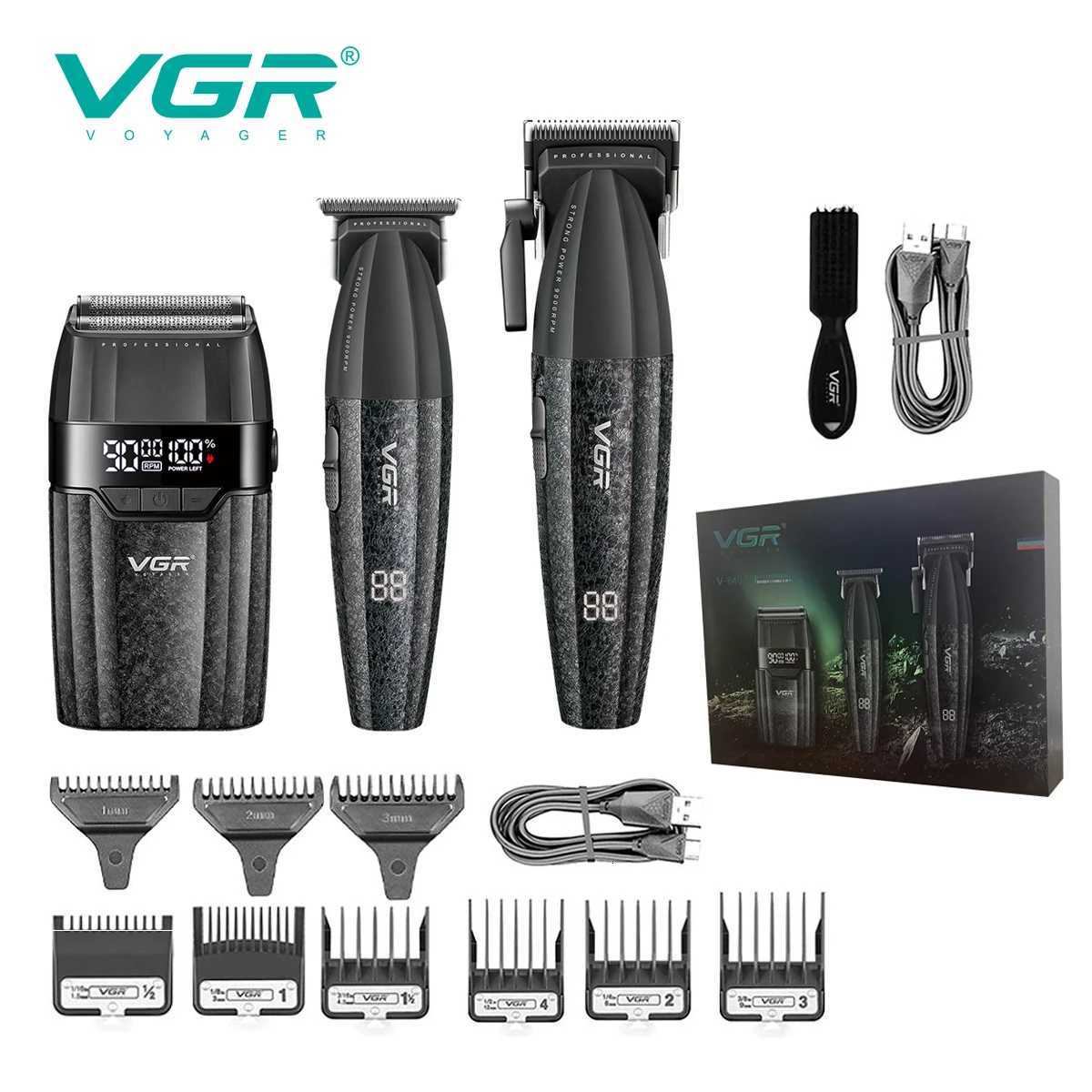 VGR Hair Trimmer Professional Hair Clippers Trimmer Hair Cutting Mane 9000 RPM Haircut Barber Cordless Trimmer for Men V640W251009