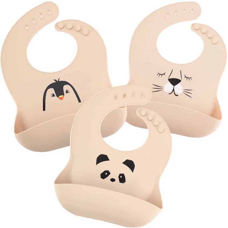 New Waterproof Silicone Baby Bibs For Baby Kid Soft Feeding Bib Baby Stuff Cute Cartoon Girl Boy Feeding Drool Bibs Burp ClothsJ251009