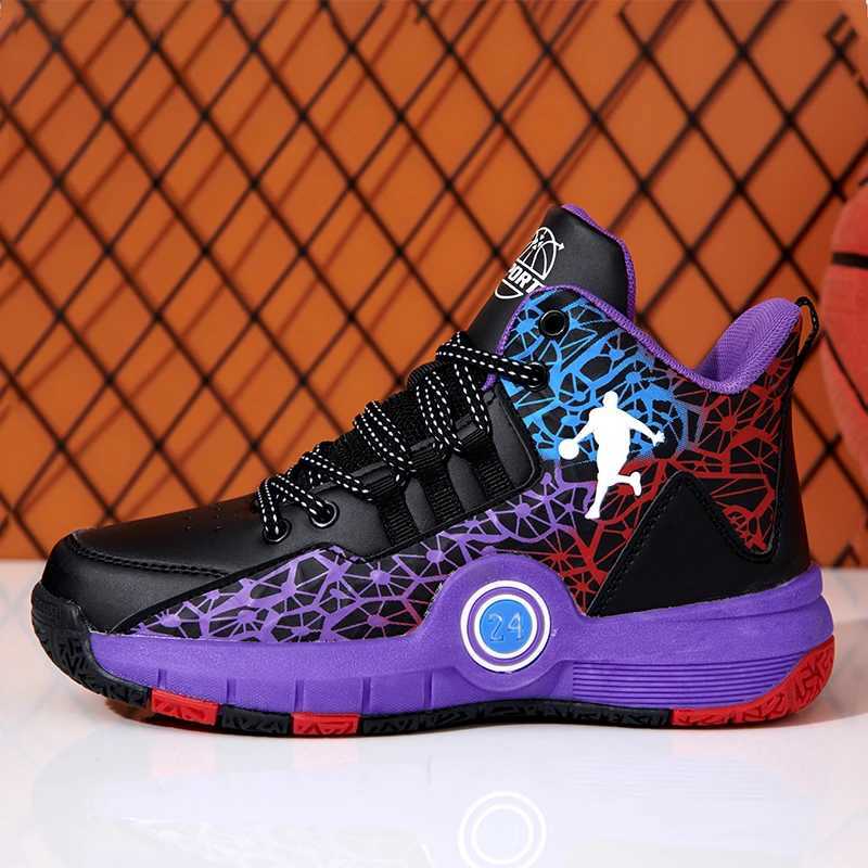 HKDQ Kids Basketball Shoes High Top Platform Original Designer Sneakers Kid Comfortable Leather NonSlip Childrens Sports Shoes W251114