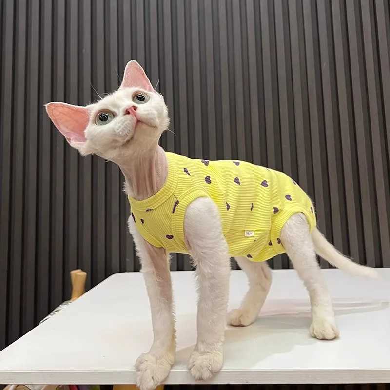 2025 Summer Pet Clothes Sphinx Hairless Cat German Clothes Elastic Anti Falling Four Leg Clothes Thin C251009