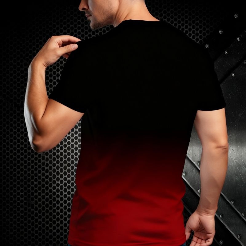 Men's Paris-Inspired Gradient Color Block T-Shirt - Eiffel Tower Graphic Casual Tee-34