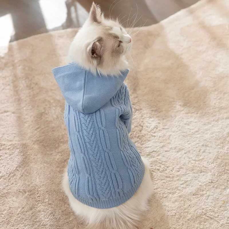 Warm Cat Clothes Winter Pet Clothing for Cats Fashion Outfits Coats Soft Sweater Hoodie Spring Pet Supplies C251009