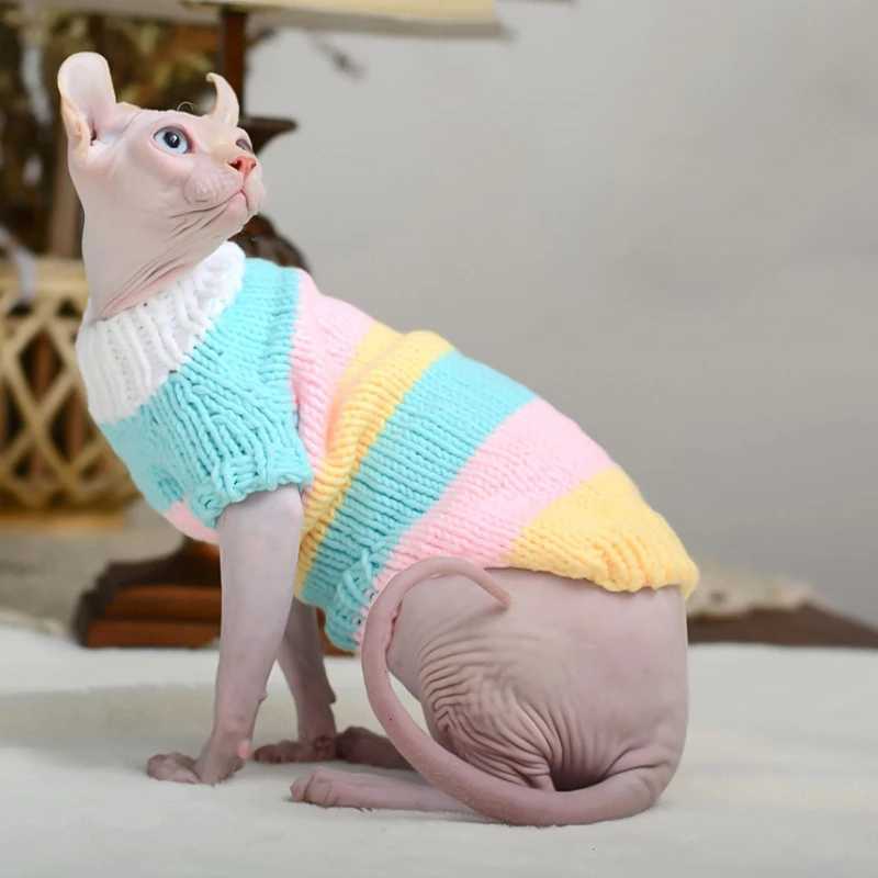 Cat Clothes Winter Warm Soft Dog Cat Handmade Sweater Sphynx Cat Cute Hoodie Clothing Sphinx Kitten Christmas Clothes For Cat C251009