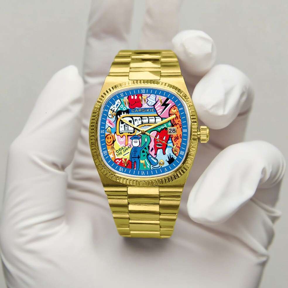 Carsikie2025 New Large Dial Square Men's Sports High-end Sense Comic Cartoon Watch