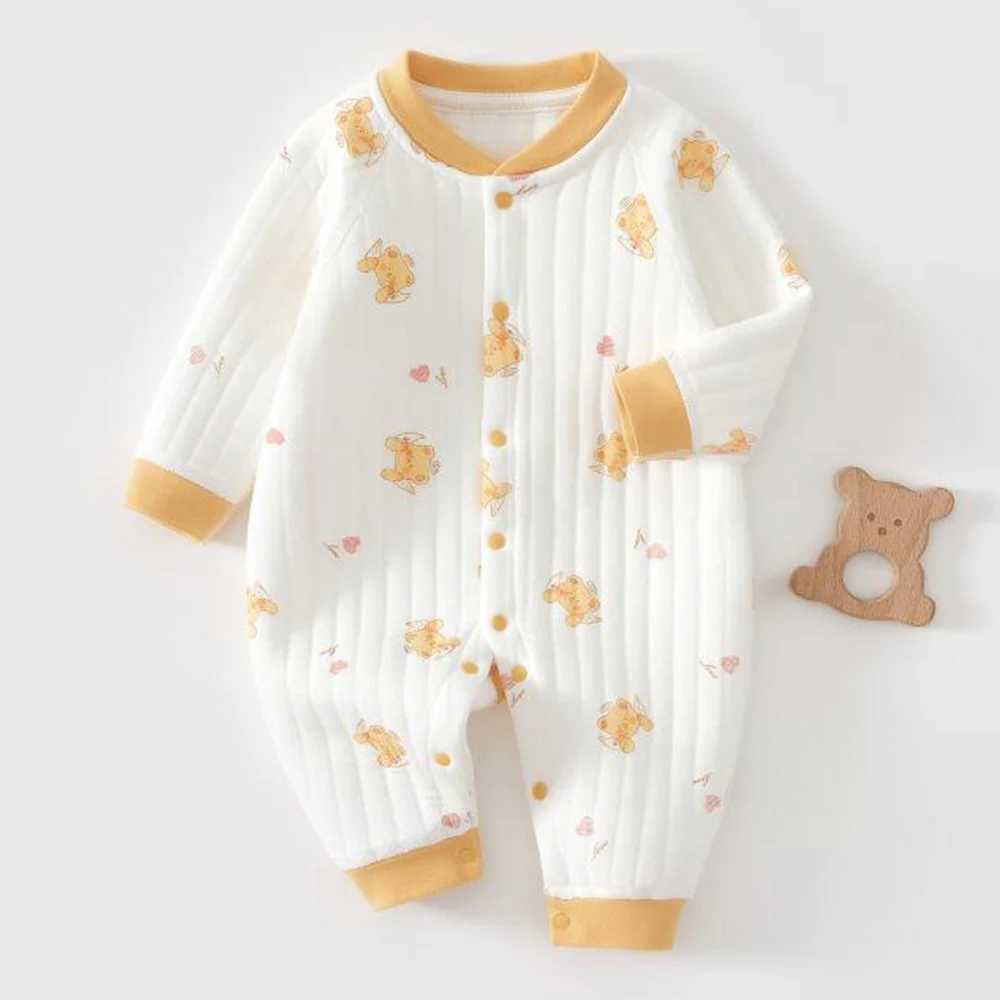Baby Rompers For Boys Quilted Warm Spring Autumn Winter Newborn Baby Clothes First Birthday Baby Onesie For Girls C251009