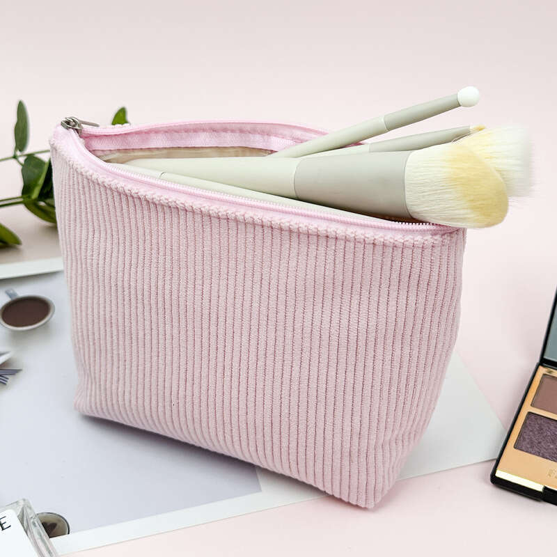 Corduroy High-End Dumpling Lipstick Brush Storage Small Portable Makeup Bag