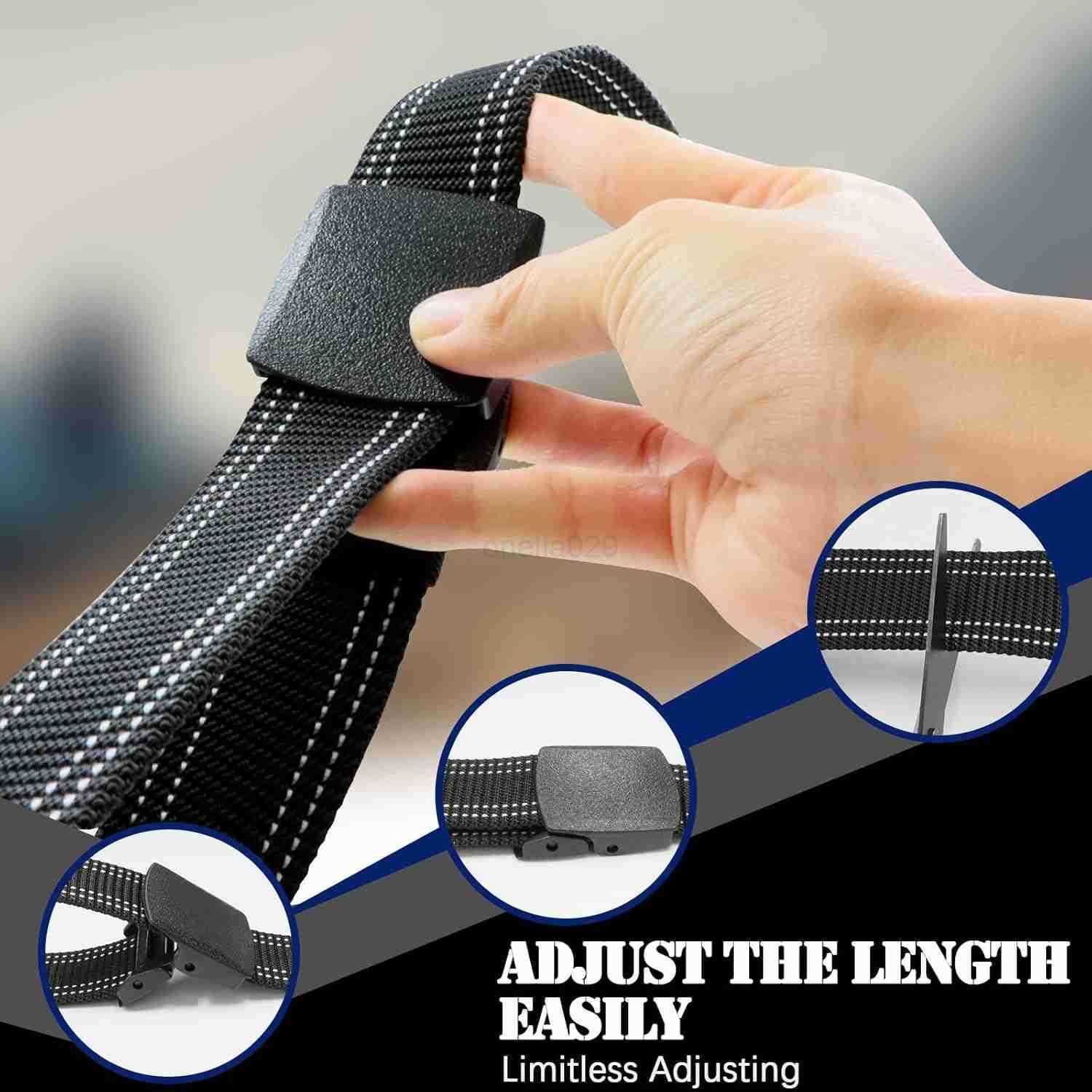 Tactical Nylon Mens Belt AdjustabLE Web Belts with NonMetal for Outdoor Sports Training 59 Inches LEngth W251009