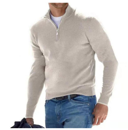 Mens Quarter Zip Up Sweaters Slim Fit Lightweight Mock Neck Pullover Casual Sweaters Half Turtleneck Knitted Outdoor Streetwear 250526