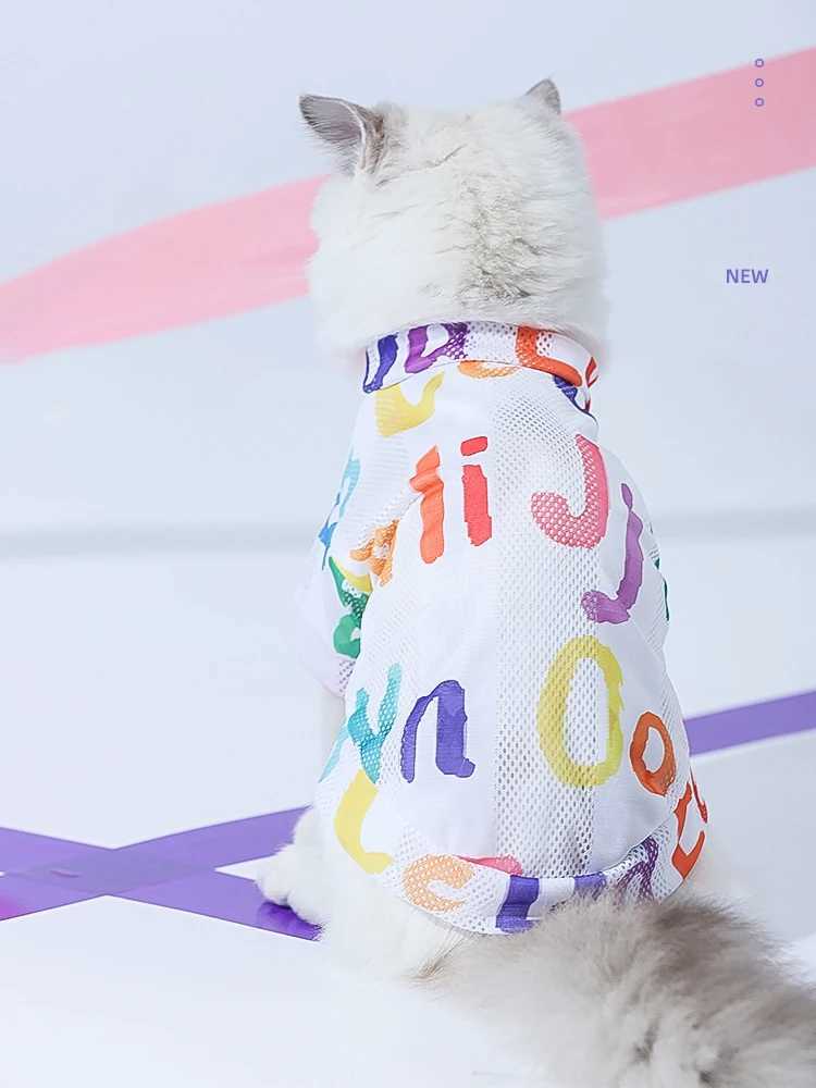 HOOPET Summer Male Cat Kitten Summer Vest Cat Pet Antihair Loss Cat Clothes Thin Puppet kitten Blue Cat C251009