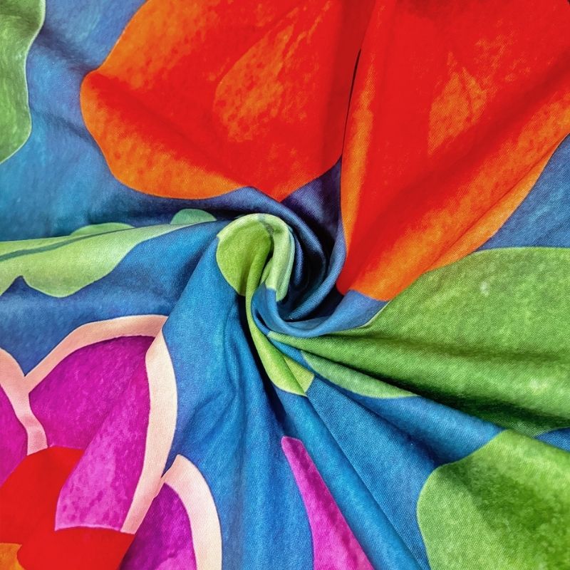 Women's Autumn New Plant Floral Print V - Neck Long Sleeve Maxi Dress - Elegant Vacation Milk Silk Dress-CF51116