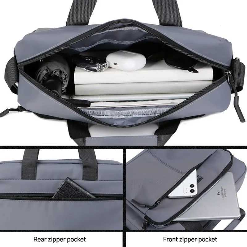 New Mens Largecapacity Horizontal Shoulder Bag Messenger Bag Briefcase Multifunctional Simple A4 Book Handbag Business Bag L251078