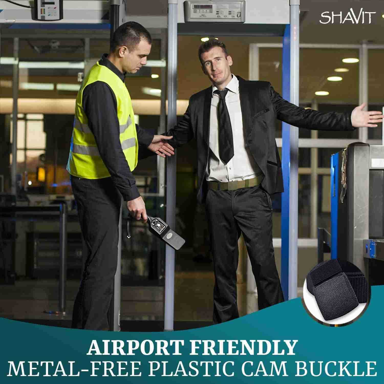 Nylon Belts for Men Work Belt AdjustabLE Slide Plastic Web Canvas Belt for Outdoor Airport friendly W251009