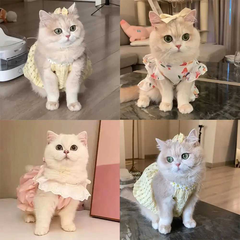 Fashion Dot Pet Dog Dress Summer Clothes Sleeveless Puppy Skirt Slim Style Cat Princess Dresses Chihuahua Bichon French Bulldog C251009