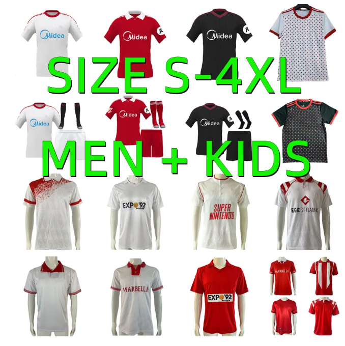 2025 2026 Sevilla soccer jersey SERGIO RAMOS FC 87 90 91 92 93 94 96 retro MARADONA SUKER L.OCAMPOS SUSO JONG GUDELJ K.REKIK TECATITO MUNIR RAFA men kids football jersey