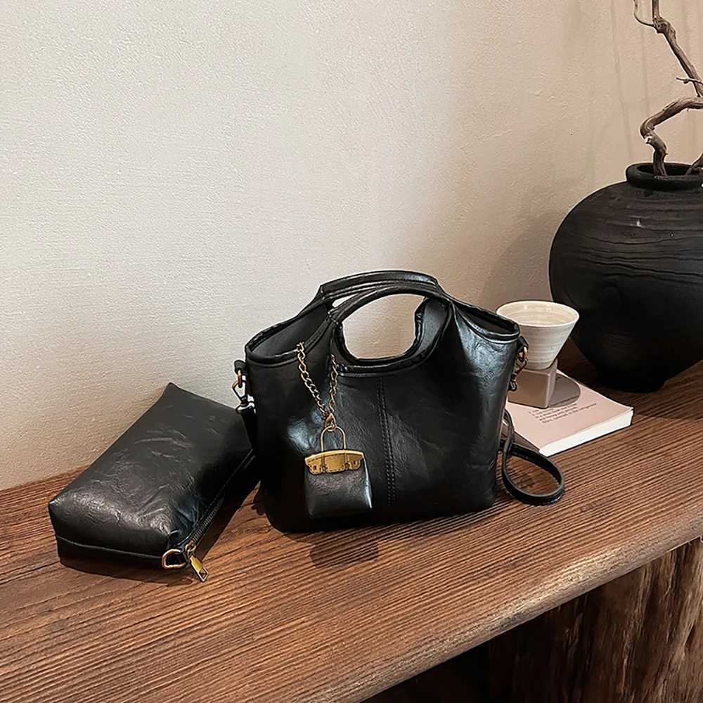 Wen Vintage Coffee Top Handle Bag 2025 New Autumn Winter Minimalist Single Shoder Crossbody Bag Casual Cposite 1 Bags1 D251009