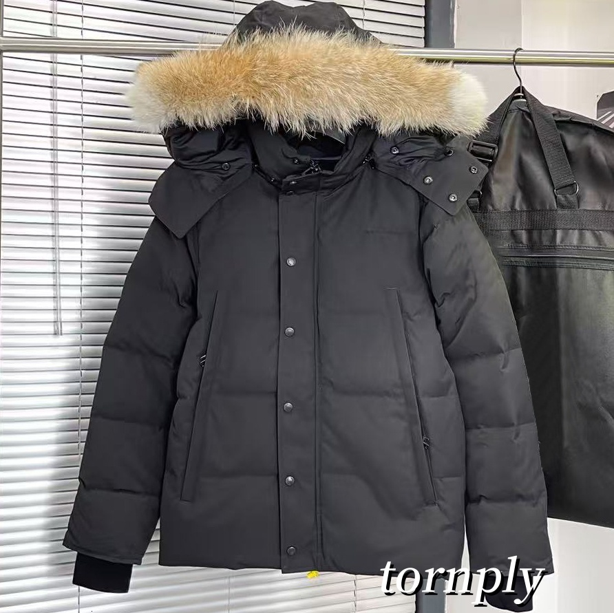 Down Jacket Gooses Coats luxury down Parka Homme Warm Outerwear Wolf Fur Hooded Fourrure Manteau Jacket Coat Hiver Doudoune Label designer jacket EU size XS-3XL