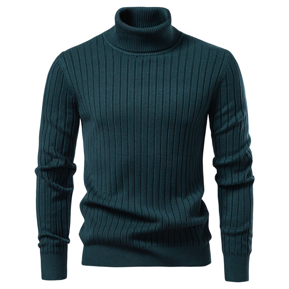 2025 Autumn Winter New Designer Shirt Men's Solid Color Sweater High Neck Pullover Casual Knitted Designer Hoodie Sweater European Size Warm Base Sweater For Men