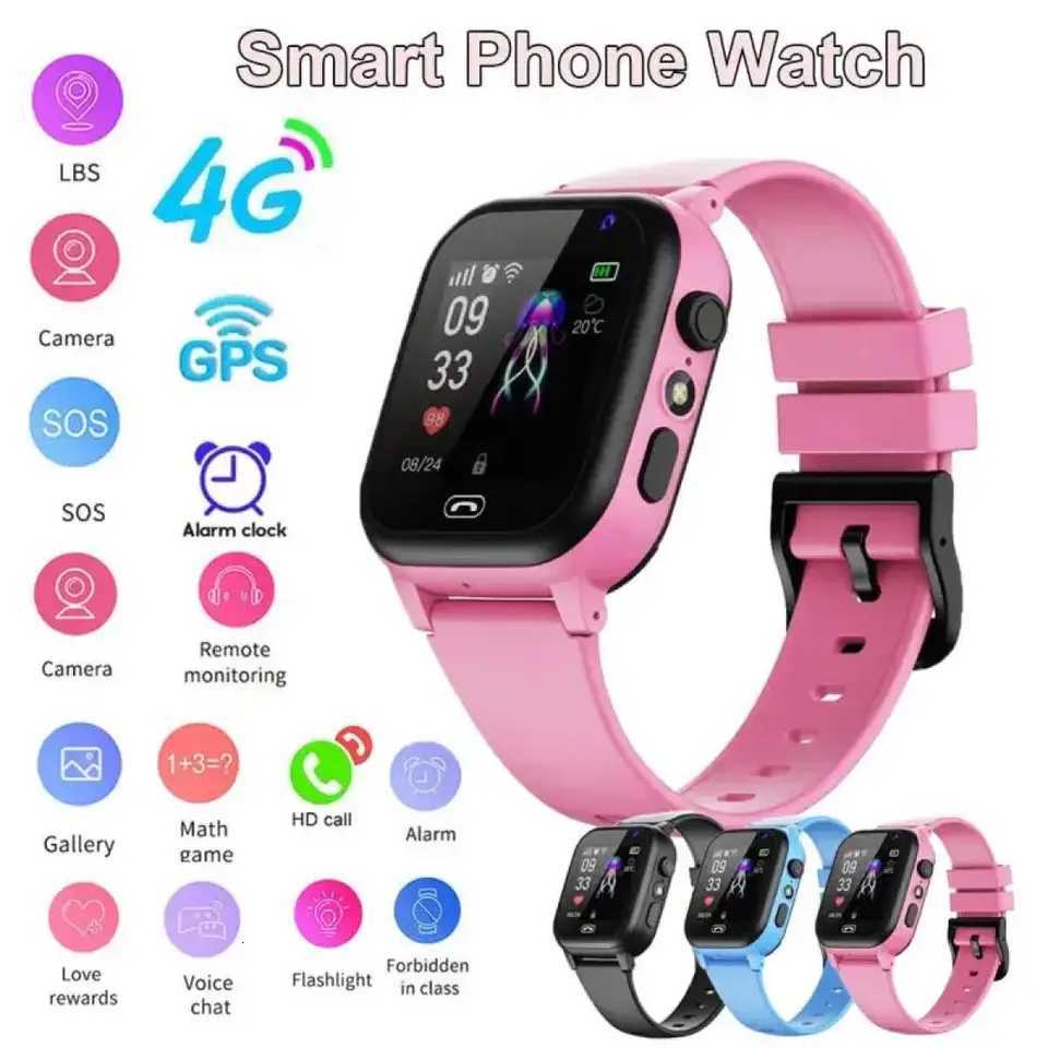 Kids Smart Watch 4G Multifunctional Waterproof SOS GPS Location Camera Call Sim Card Child Gifts Sports Digital Watches Tracker X251009