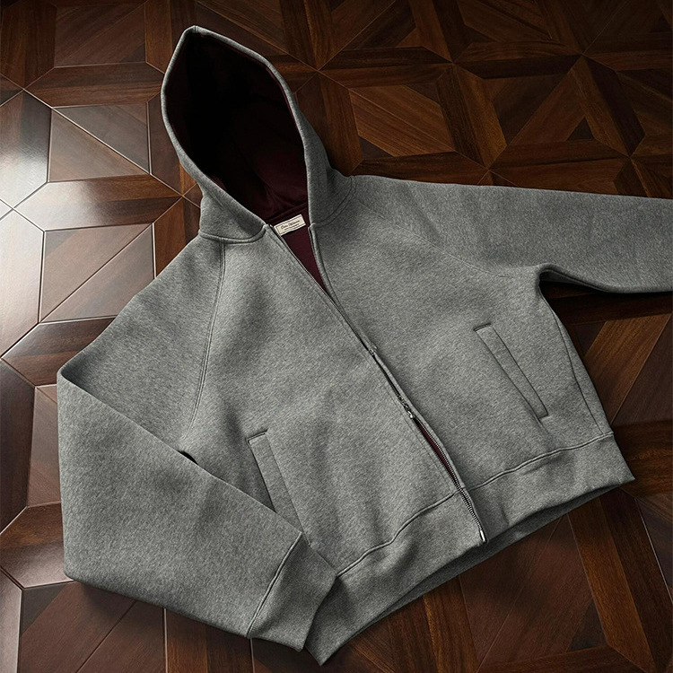 Designer Shirt American Style Air Layer Short Hooded Designer Hoodie Sweatshirt For Men Spring And Autumn Heavyweight Boxy Fit Imperial Red Inner Card