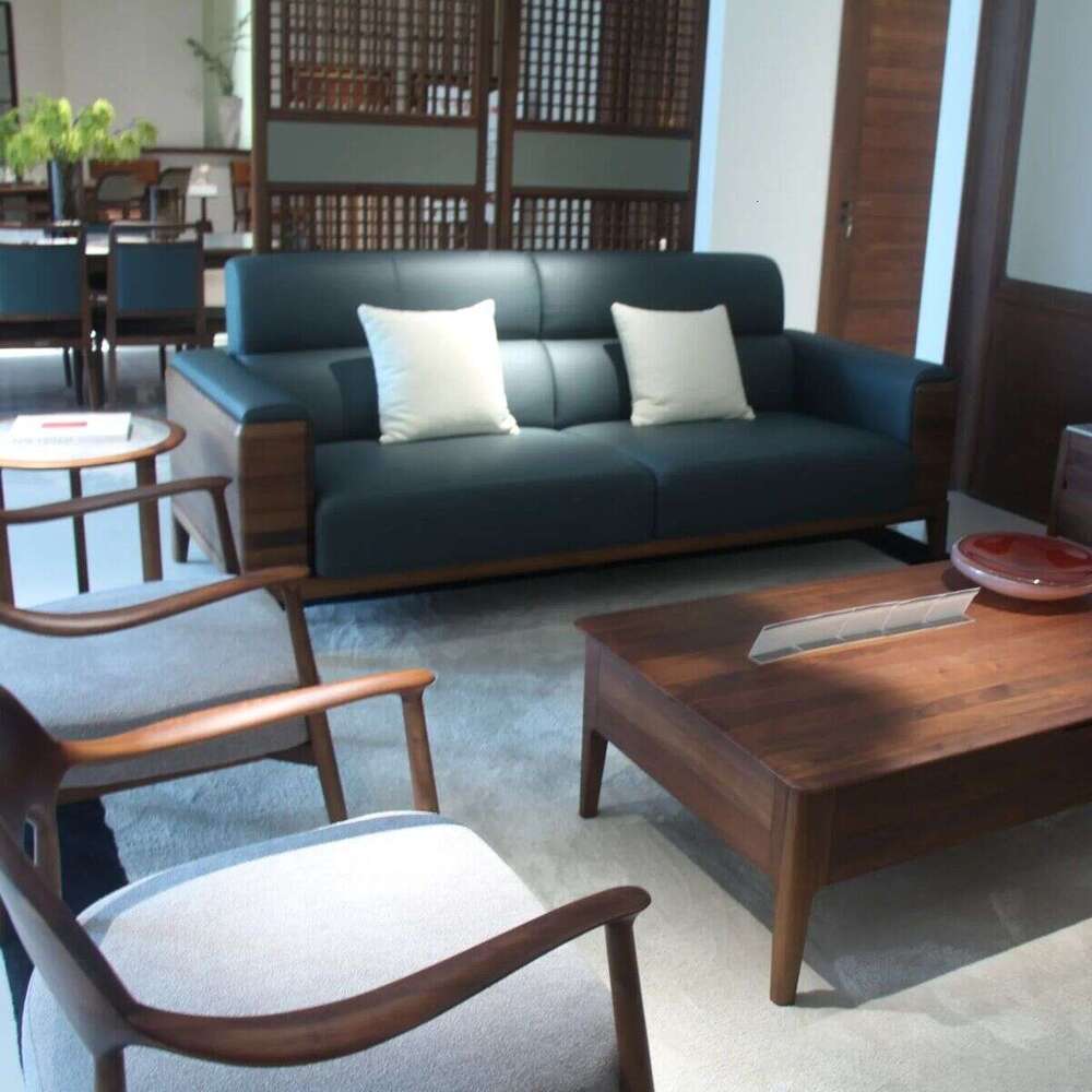 Zhong zhixin Elegant Solid Wood Chinese Style Sofa - High-Quality Furniture for a Natural Living Space